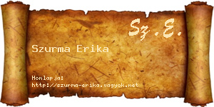 Szurma Erika névjegykártya